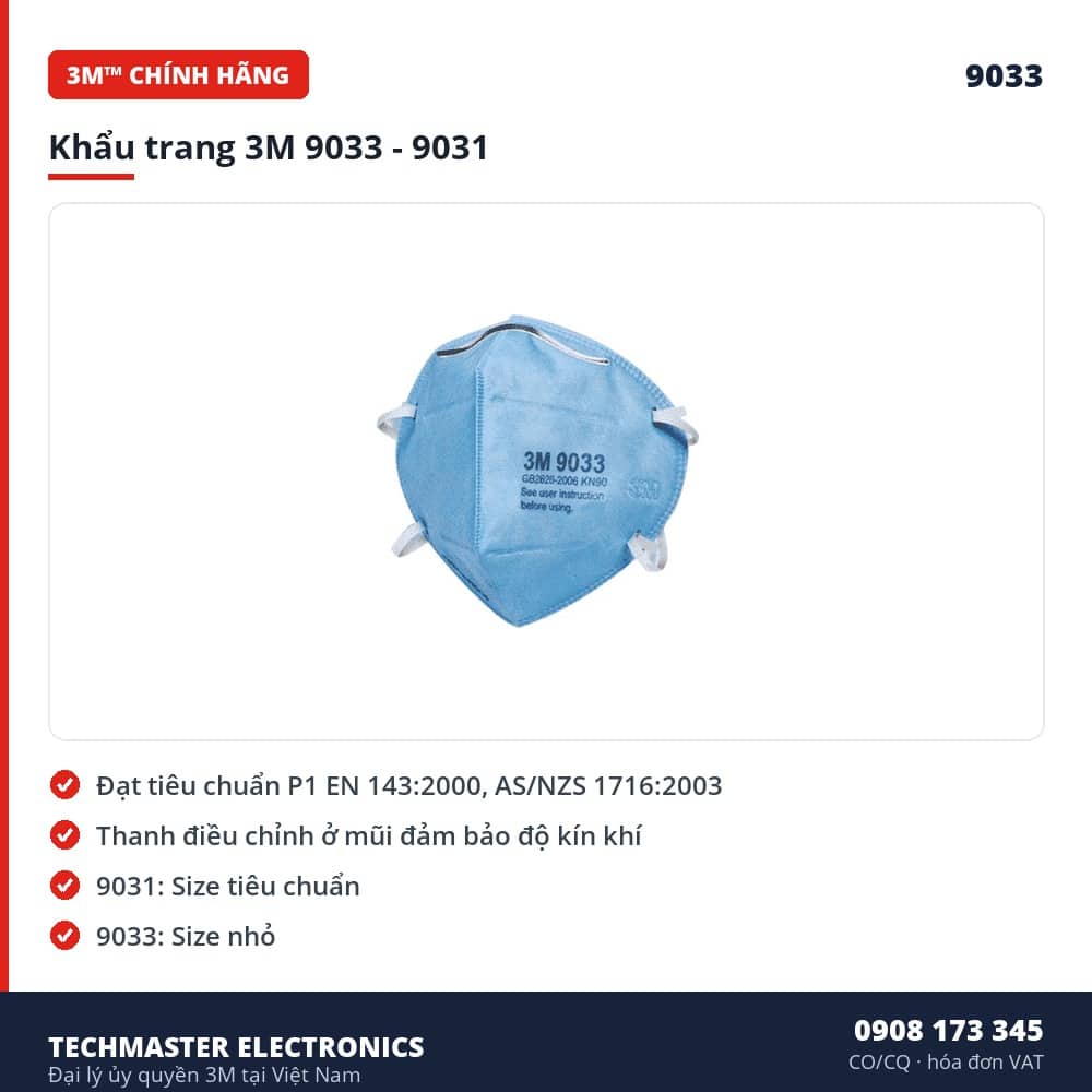 Khẩu trang 3M 9033 - 9031 – đặc điểm & thông số chính