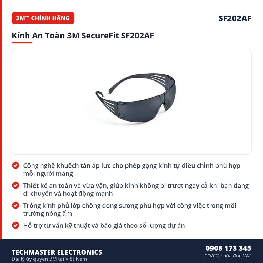 Kính An Toàn 3M SecureFit SF202AF – đặc điểm & thông số chính