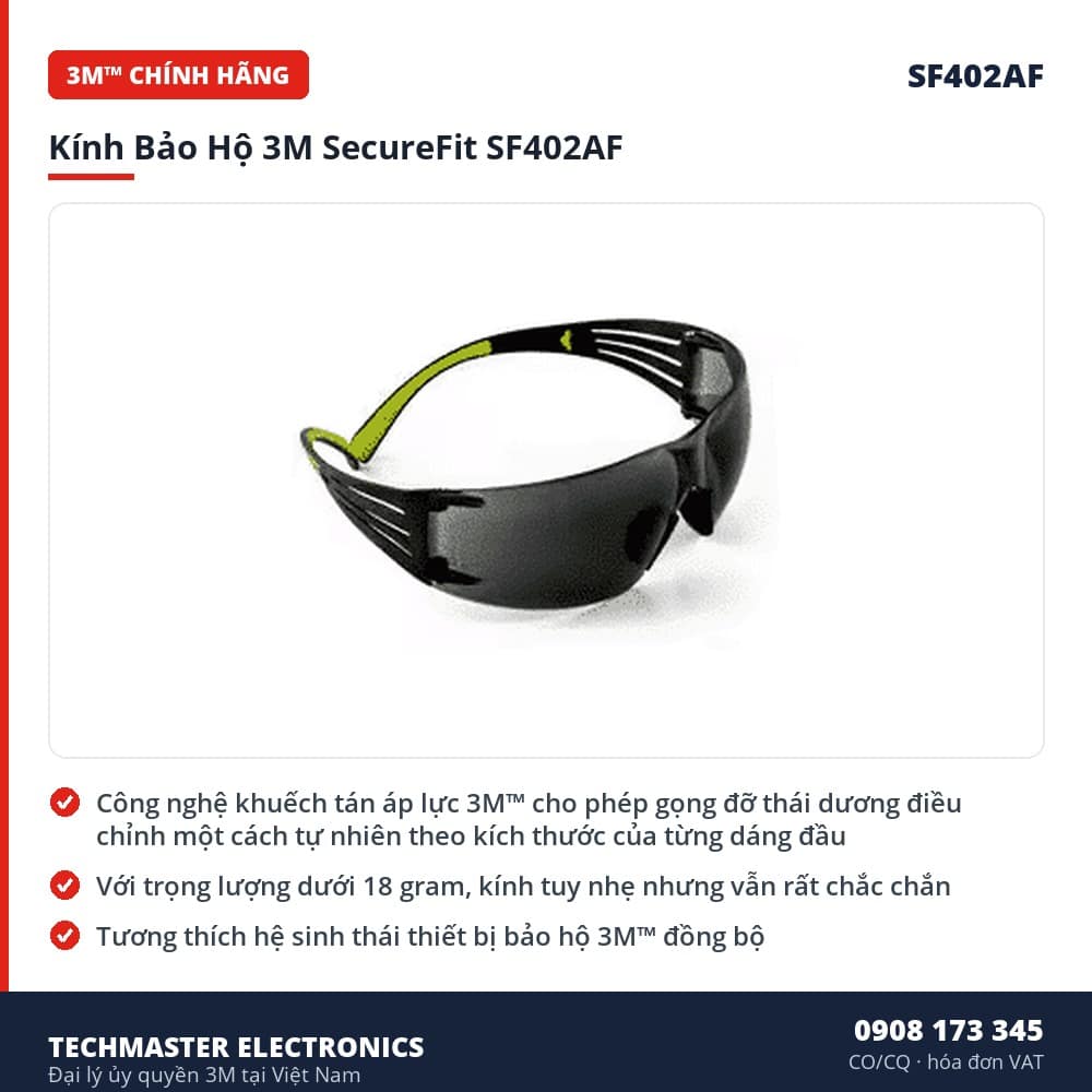 Kính Bảo Hộ 3M SecureFit SF402AF – đặc điểm & thông số chính