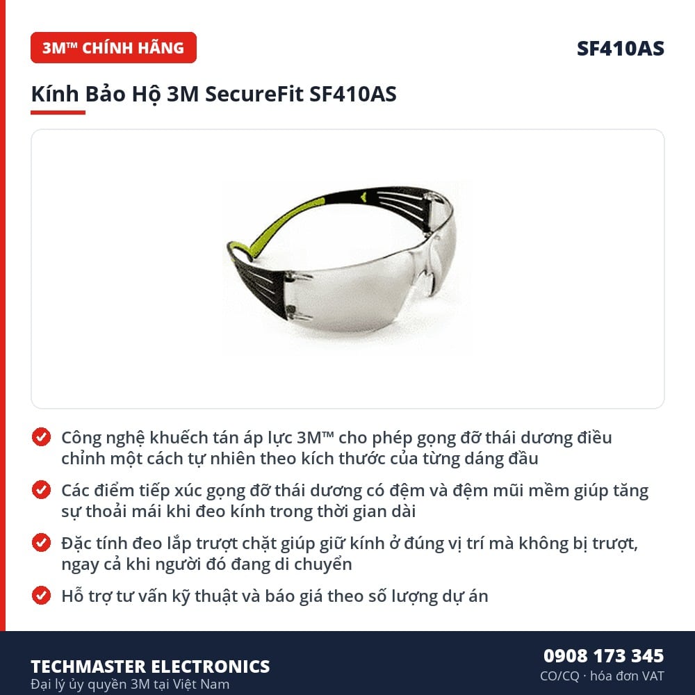 Kính Bảo Hộ 3M SecureFit SF410AS – đặc điểm & thông số chính