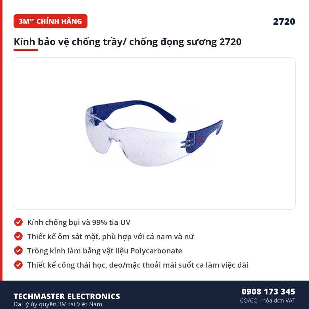 Kính bảo vệ chống trầy/ chống đọng sương 2720 – đặc điểm & thông số chính