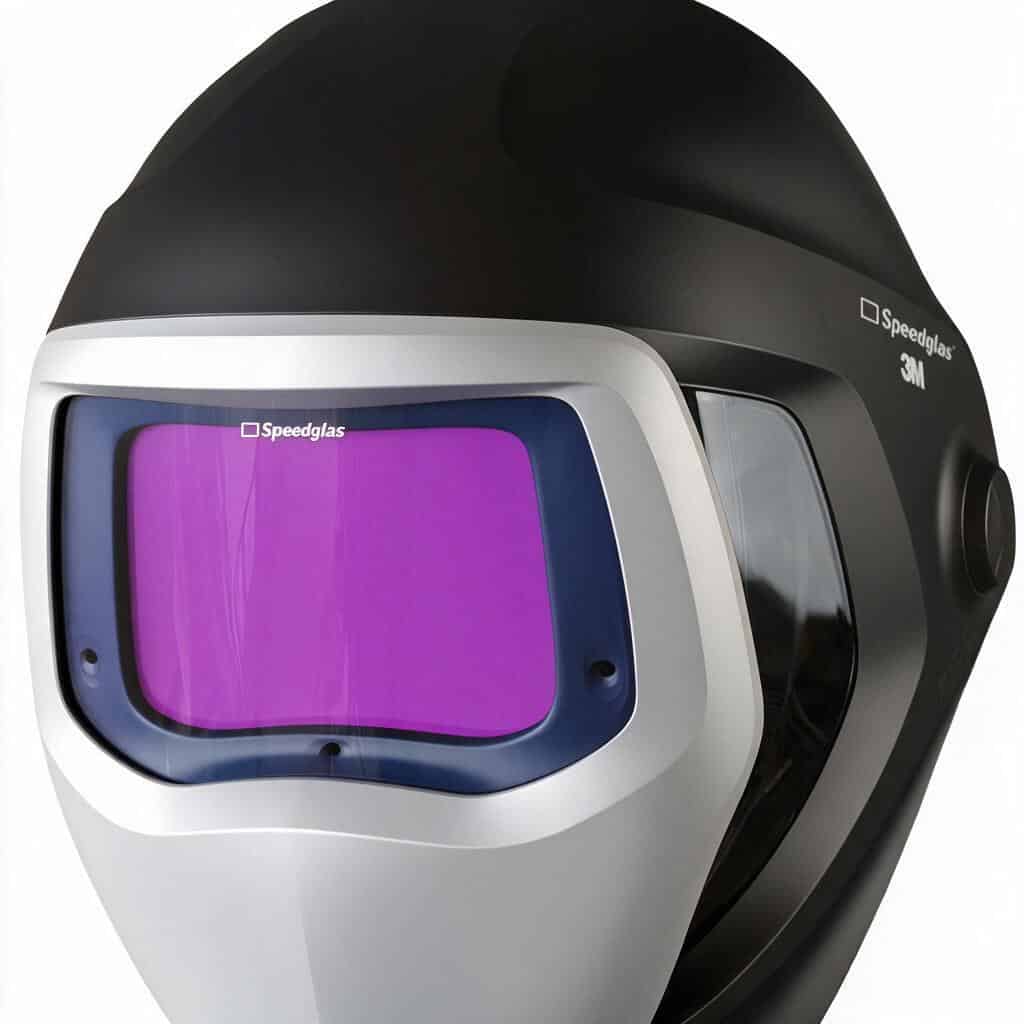 Cận cảnh kính lọc tự đổi sắc và SideWindows trên mặt nạ hàn 3M Speedglas 9100XX