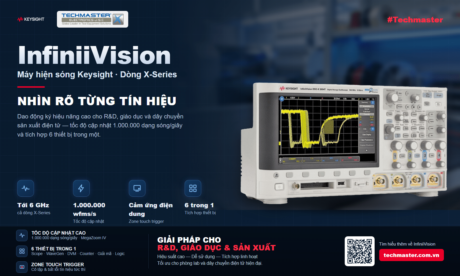 Máy hiện sóng Keysight InfiniiVision DSO-X 3054T dòng X-Series 4 kênh 500 MHz