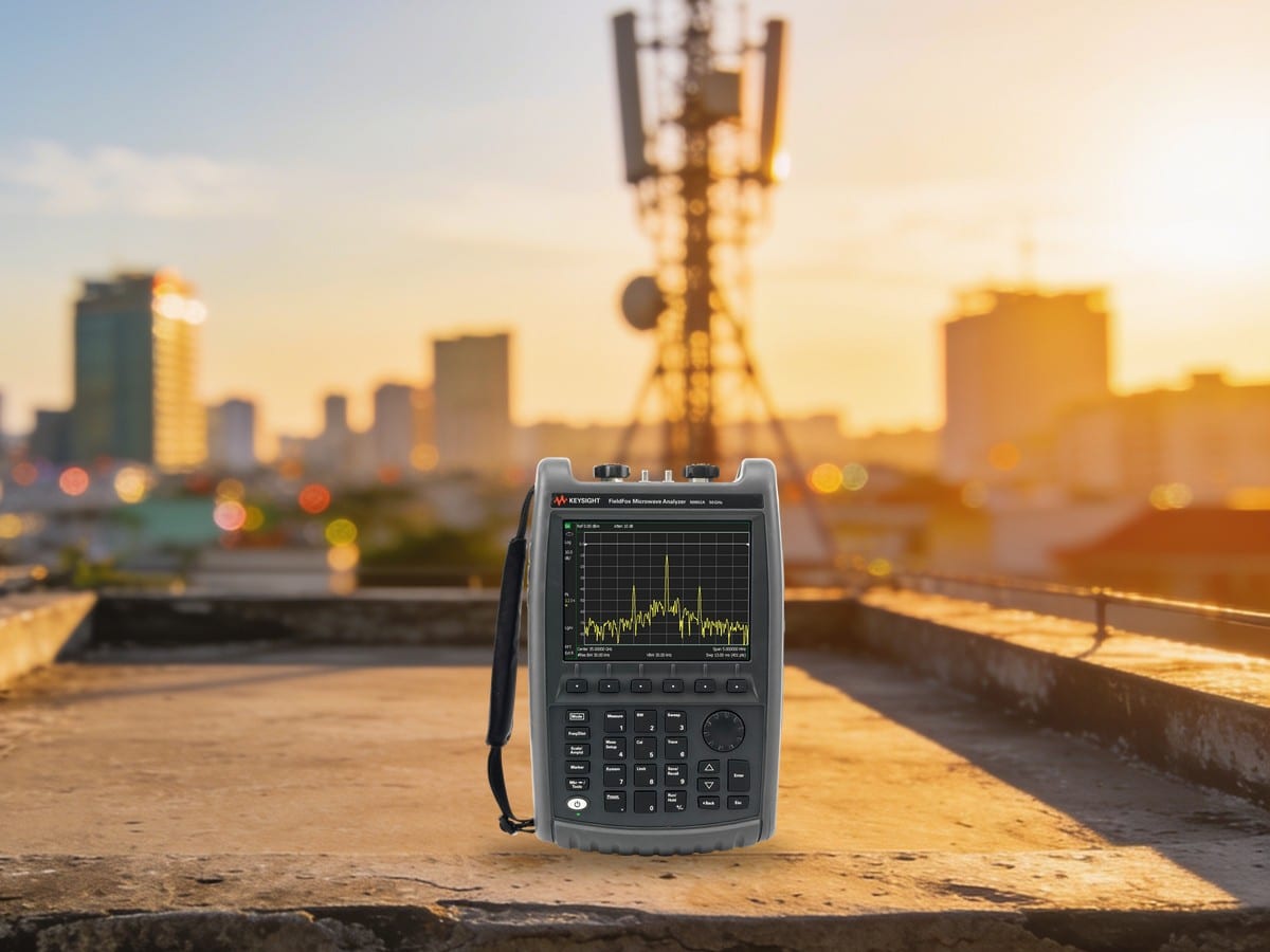 Máy phân tích phổ cầm tay Keysight FieldFox N9952A đo kiểm 5G trên trạm gốc rooftop tại Việt Nam