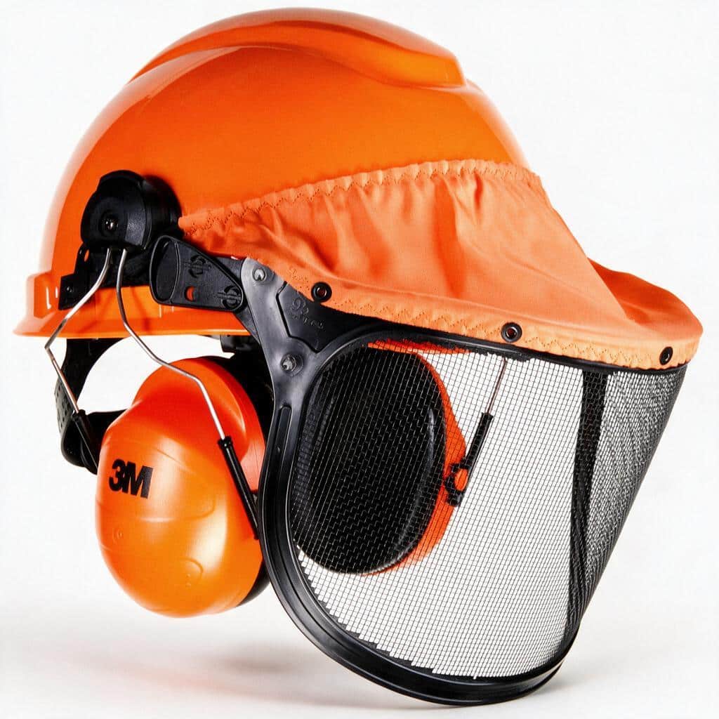 Mũ 3M SecureFit lắp kính che mặt và chụp tai qua khe bên tiêu chuẩn