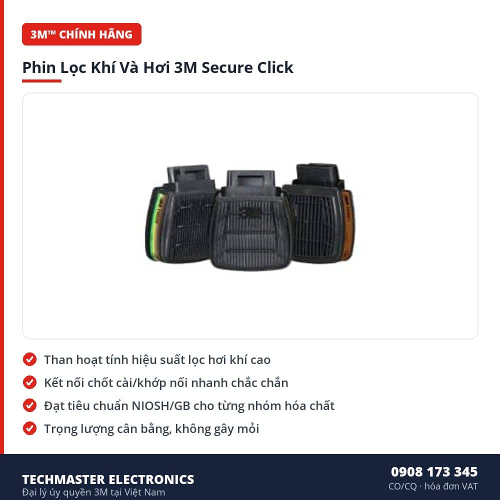 Phin Lọc Khí Và Hơi 3M Secure Click – đặc điểm & thông số chính