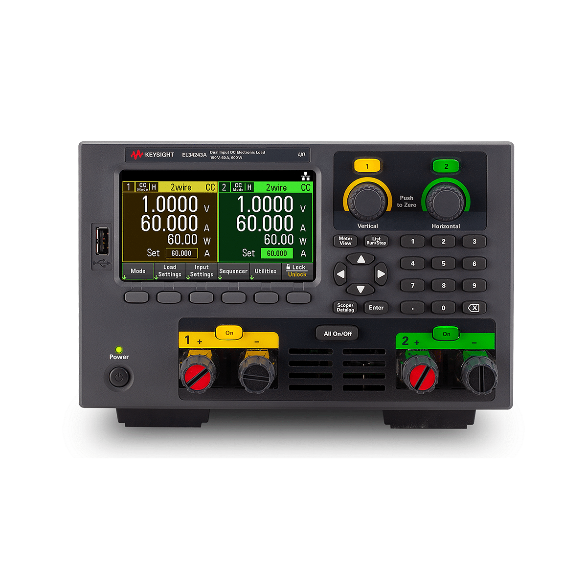 Keysight EL34243A Tải điện tử một chiều Keysight EL34243A (150V, 60A, 300W (tổng 600W), 2CH)