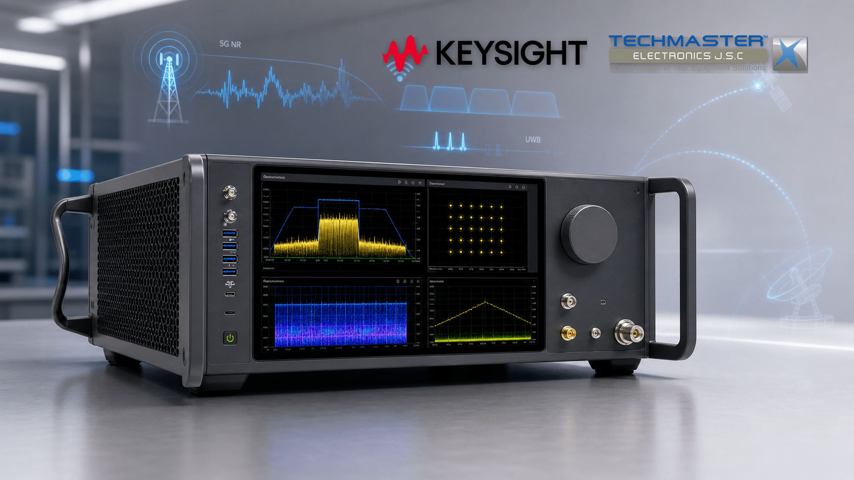 Máy phân tích tín hiệu XA5 Keysight SA6210A trên bàn thí nghiệm RF