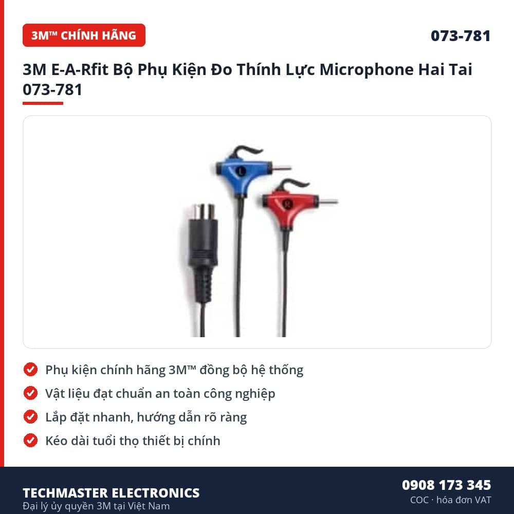 3M E-A-Rfit Bộ Phụ Kiện Đo Thính Lực Microphone Hai Tai 073-781 – đặc điểm & thông số chính