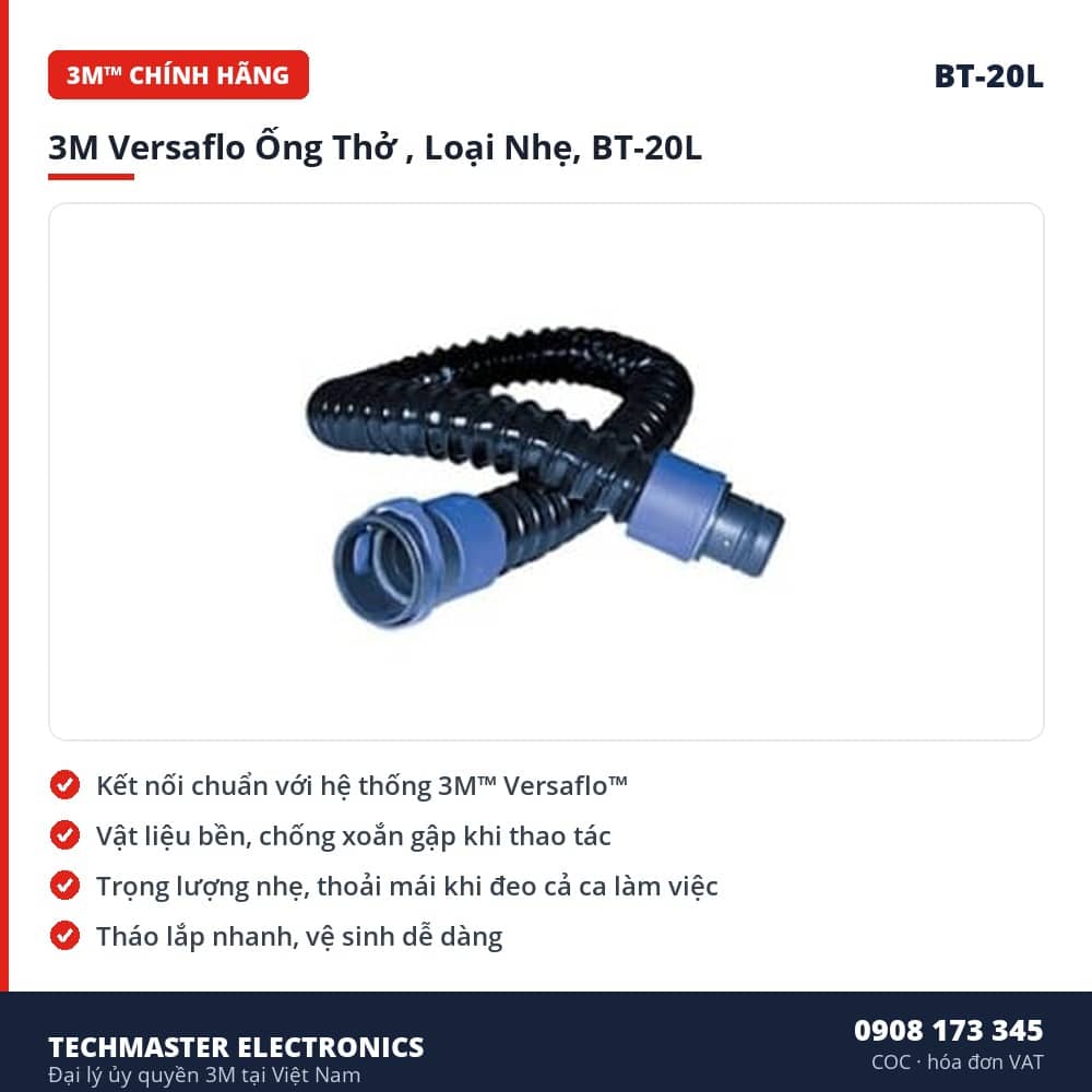 3M Versaflo Ống Thở , Loại Nhẹ, BT-20L – đặc điểm & thông số chính