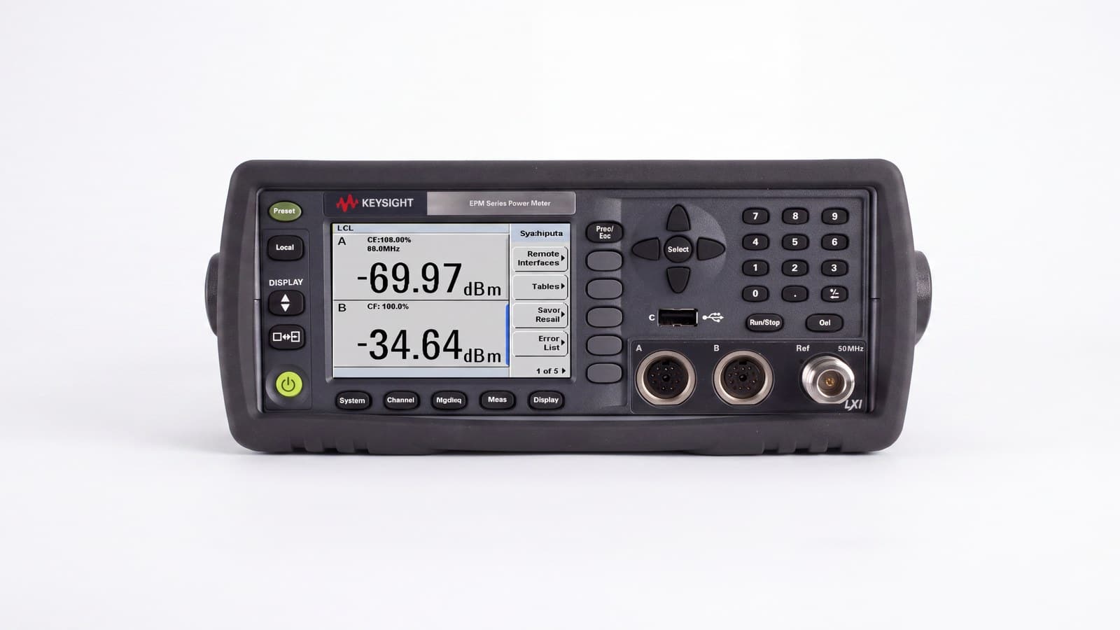 Mặt trước máy đo công suất RF dòng EPM dùng trong phân tích bất định đo công suất RF