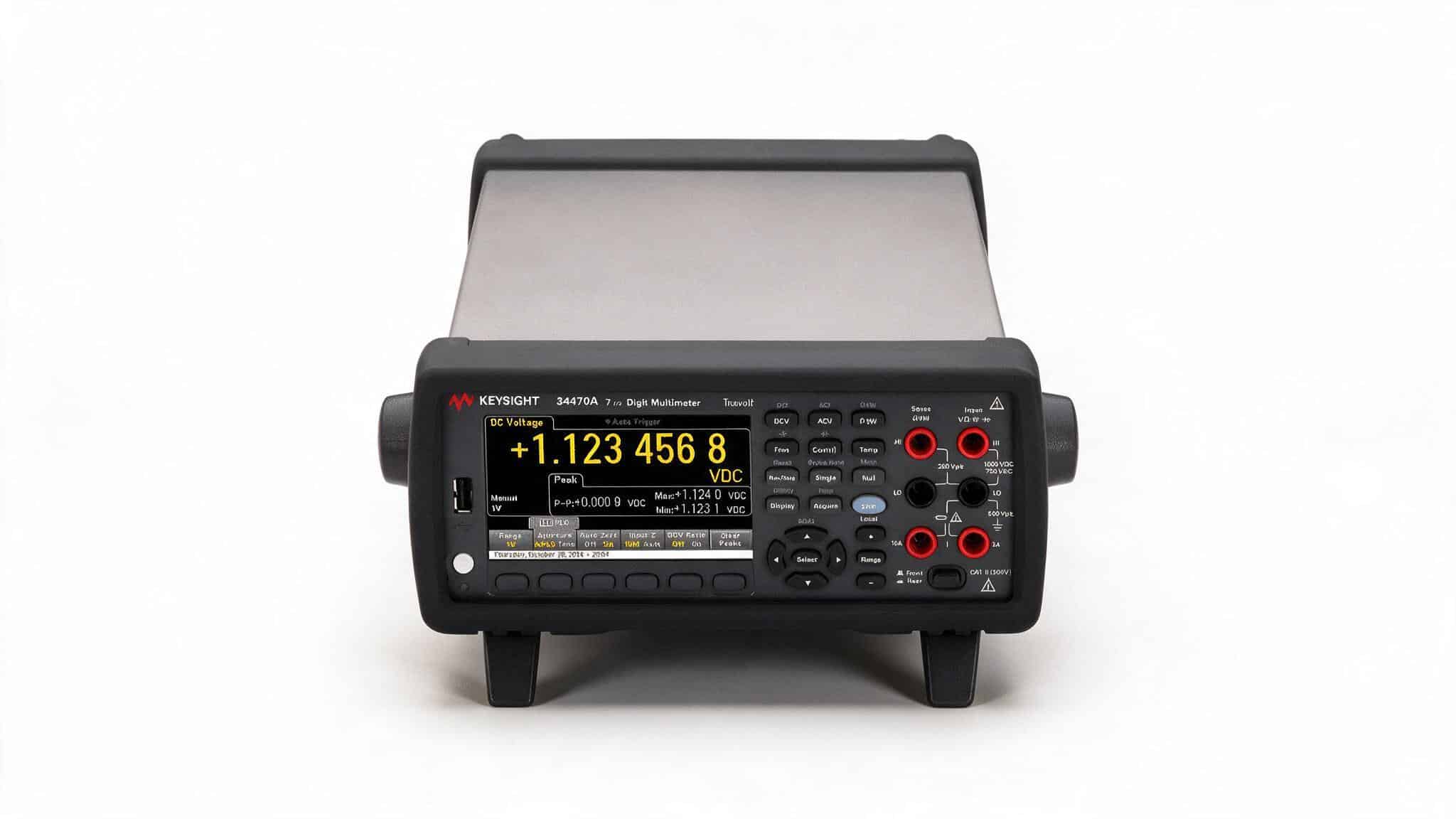Đồng hồ vạn năng để bàn Keysight 34470A 7½ chữ số chính diện ảnh studio nền trắng