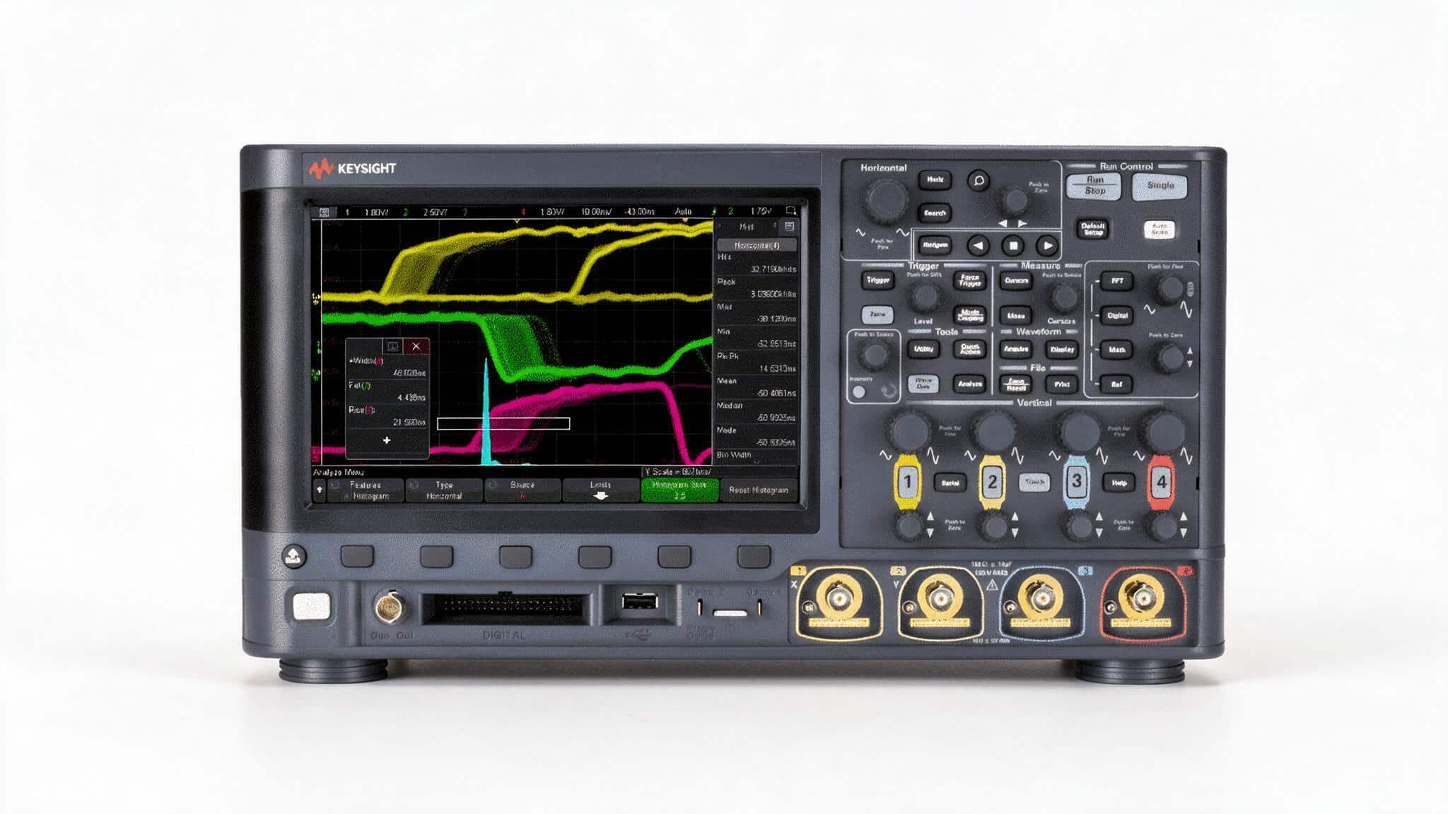 Máy hiện sóng Keysight MSOX3054G 500 MHz chính diện ảnh studio nền trắng