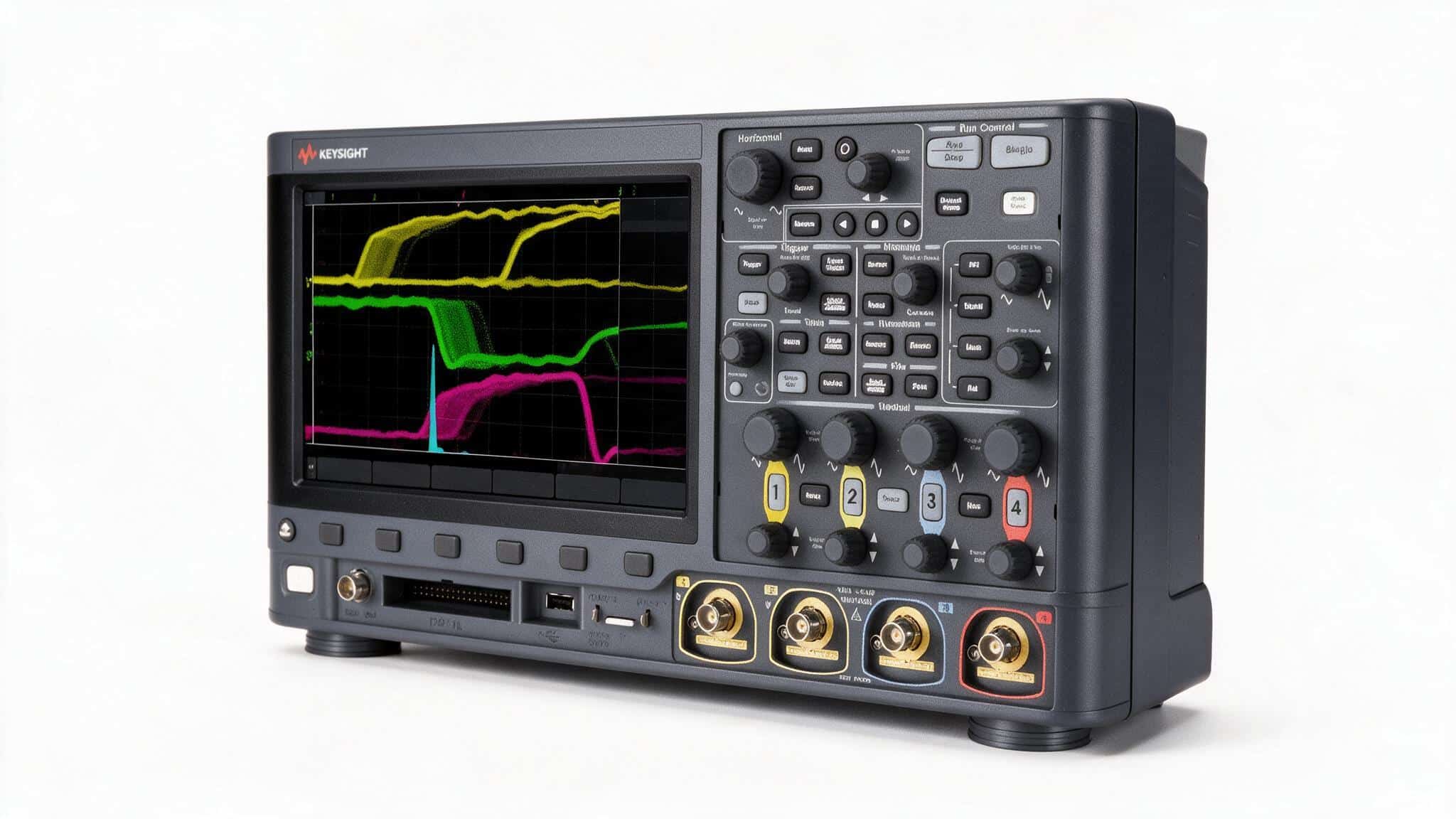 Máy hiện sóng Keysight MSOX3054G góc nghiêng ba phần tư ảnh studio nền trắng