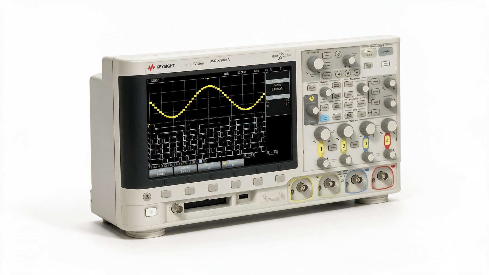 Máy hiện sóng Keysight DSOX2004A 70 MHz 4 kênh góc nghiêng ba phần tư ảnh studio nền trắng