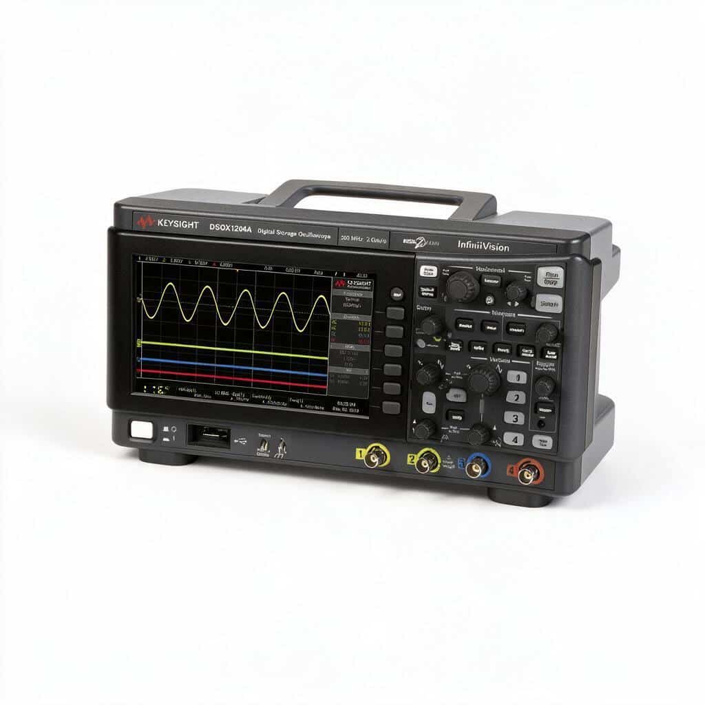 Máy hiện sóng Keysight DSOX1204A 4 kênh 2 GSa/s góc nghiêng ba phần tư ảnh studio nền trắng