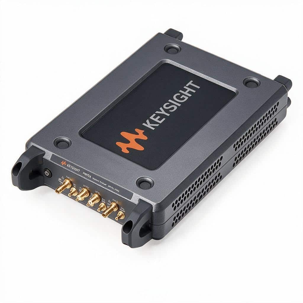 Keysight P9372A mặt trên có lỗ thông gió và dãy cổng đồng trục nhìn từ trên cao ảnh studio