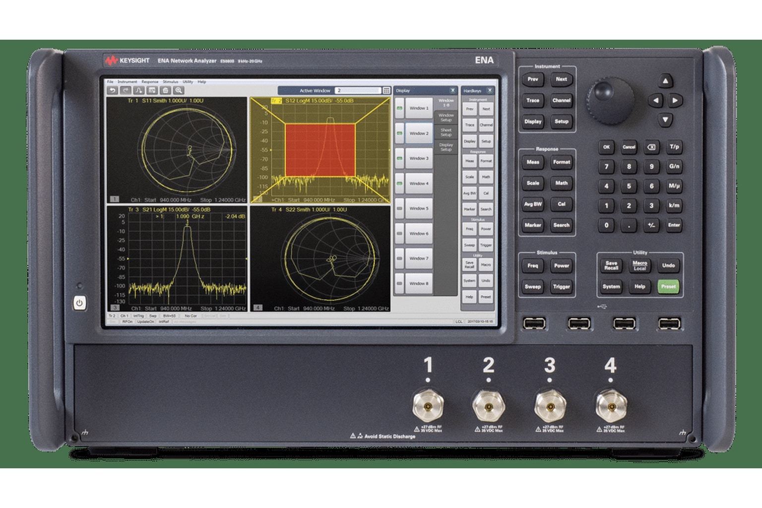Máy phân tích mạng ENA Keysight E5080B 9 kHz 20 GHz chính diện ảnh studio nền trắng