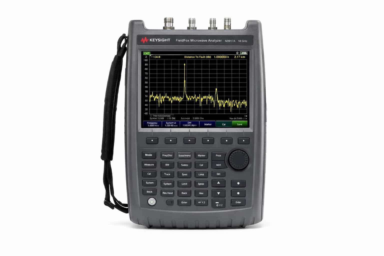 Máy phân tích vi sóng cầm tay Keysight N9917A FieldFox 18 GHz chính diện ảnh studio nền trắng