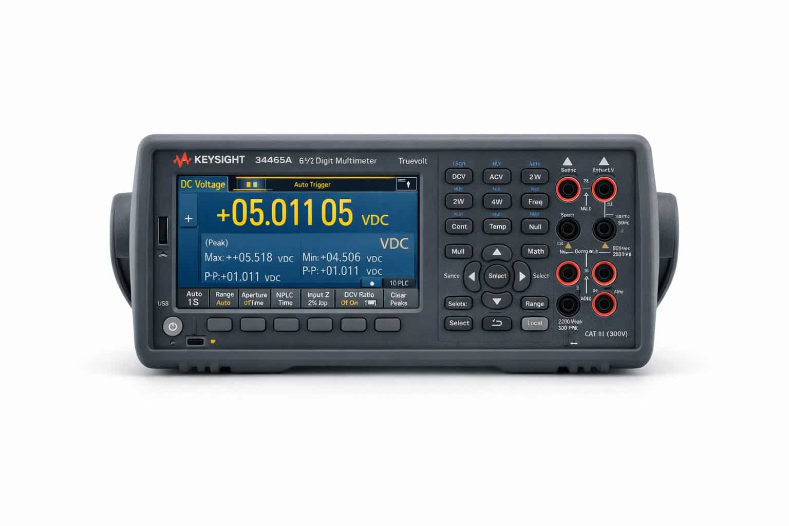 Đồng hồ vạn năng Keysight 34465A 6½ chữ số Truevolt chính diện ảnh studio nền trắng