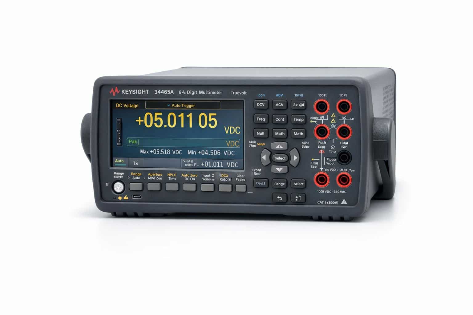 Đồng hồ vạn năng để bàn Keysight 34465A 6½ chữ số Truevolt góc nghiêng ảnh studio nền trắng