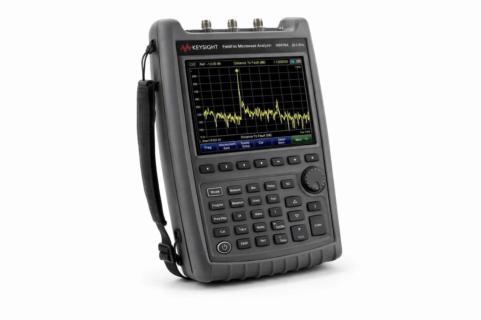 Máy phân tích vi sóng cầm tay Keysight N9918A FieldFox 26,5 GHz góc nghiêng ảnh studio nền trắng