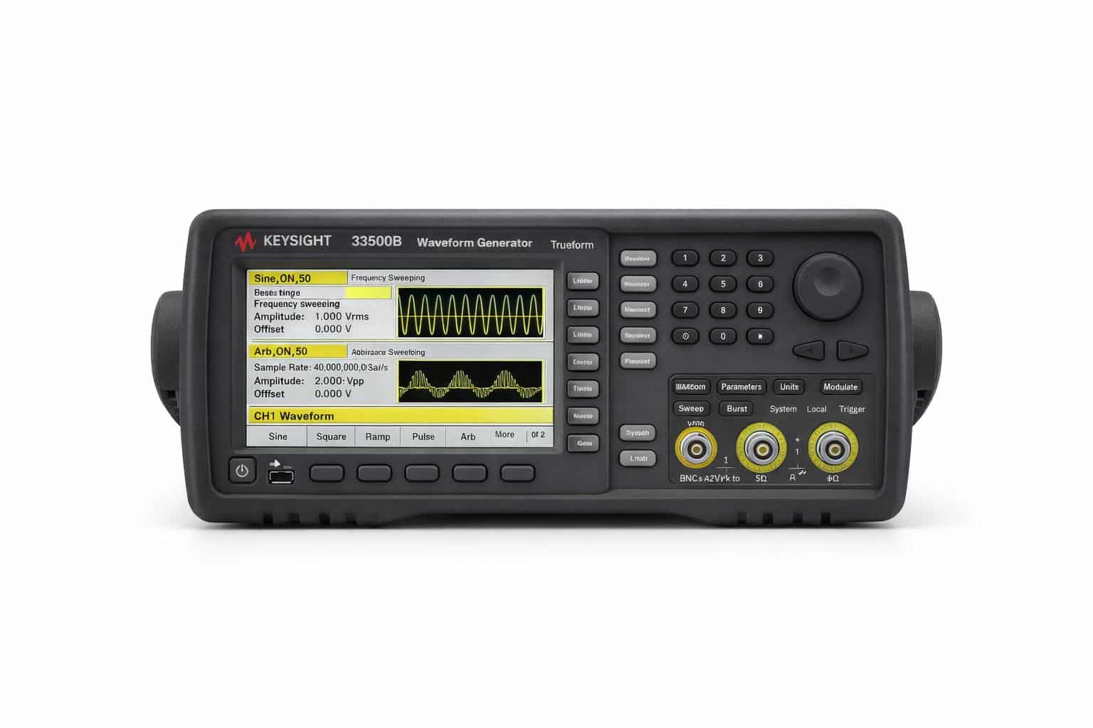 Máy phát tín hiệu Keysight 33511B dòng Trueform 33500B chính diện ảnh studio nền trắng