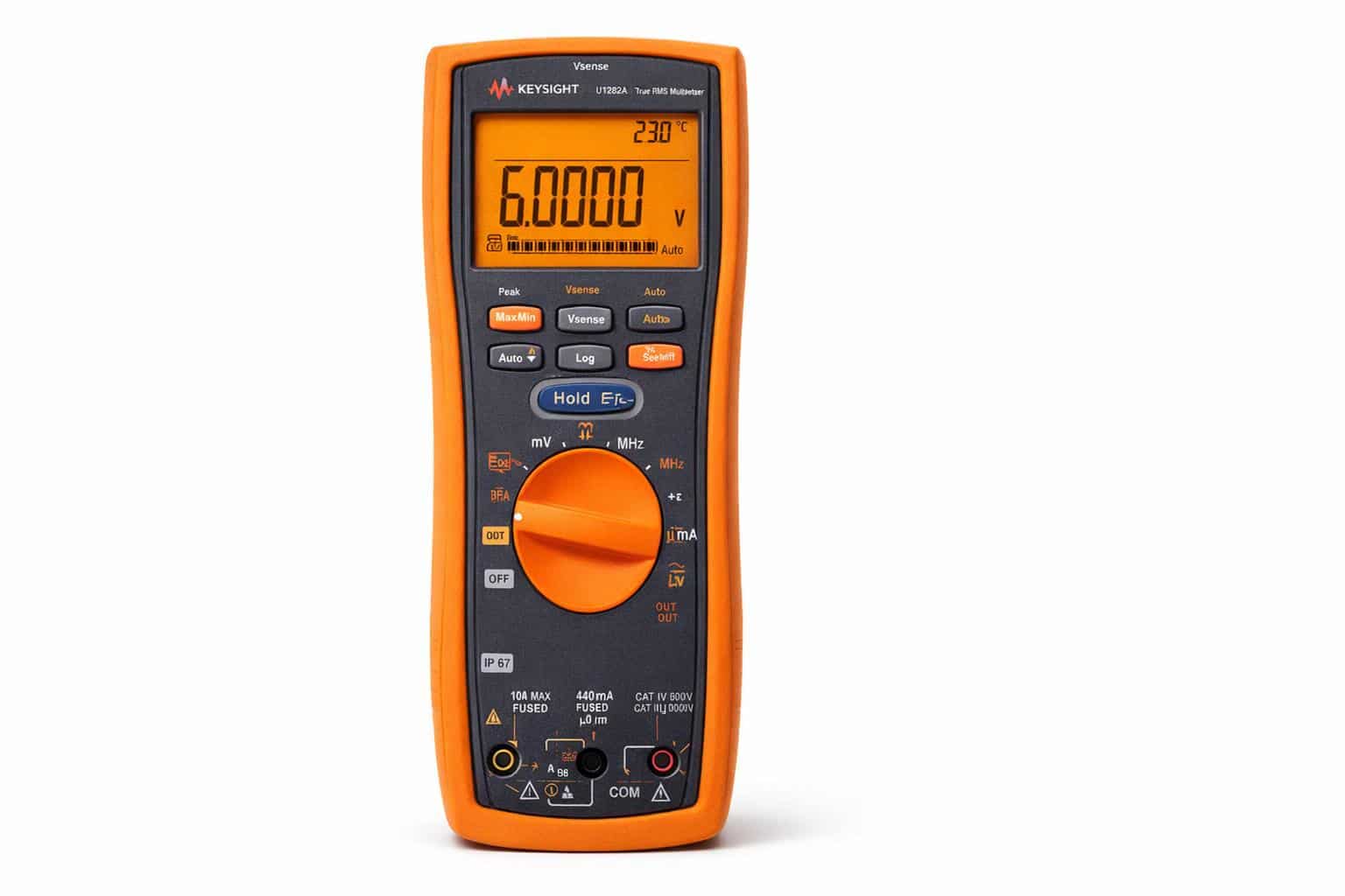 Đồng hồ vạn năng cầm tay Keysight U1282A True RMS 60000 count chính diện ảnh studio nền trắng
