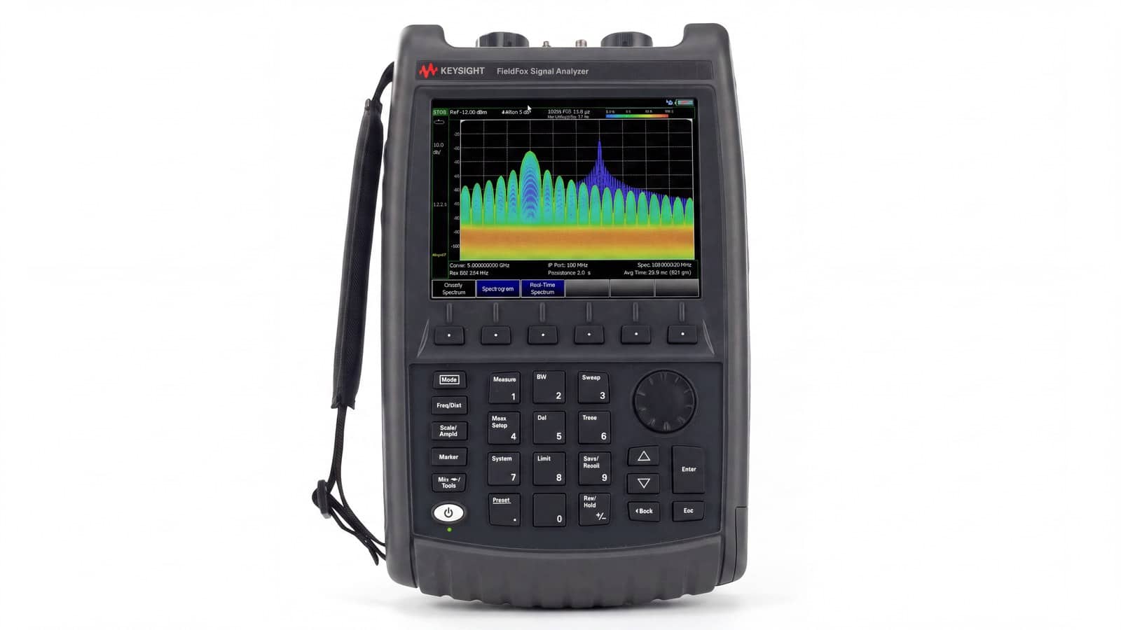 Máy phân tích vi sóng cầm tay Keysight N9918B FieldFox toàn thân với bàn phím và núm xoay ảnh studio nền trắng