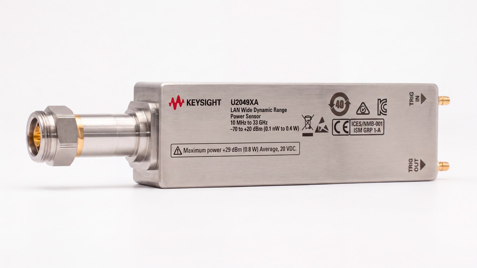 Cảm biến công suất Keysight U2049XA dải động rộng 10 MHz đến 33 GHz kết nối LAN ảnh studio nền trắng