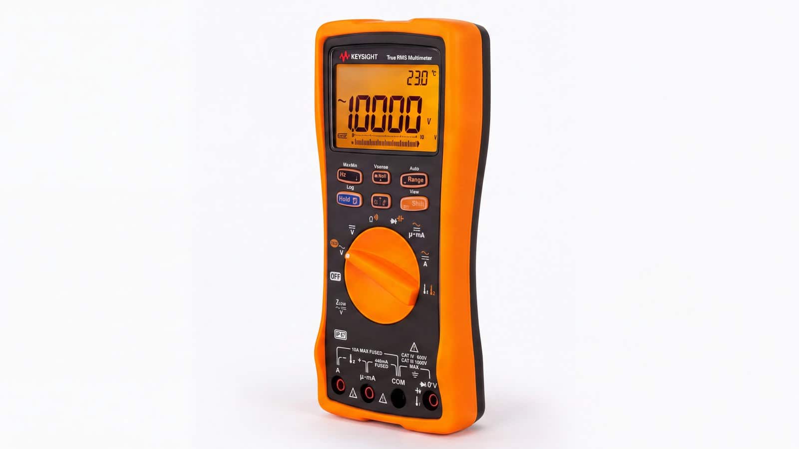 Đồng hồ vạn năng Keysight U1242C True RMS góc nghiêng ba phần tư ảnh studio nền trắng