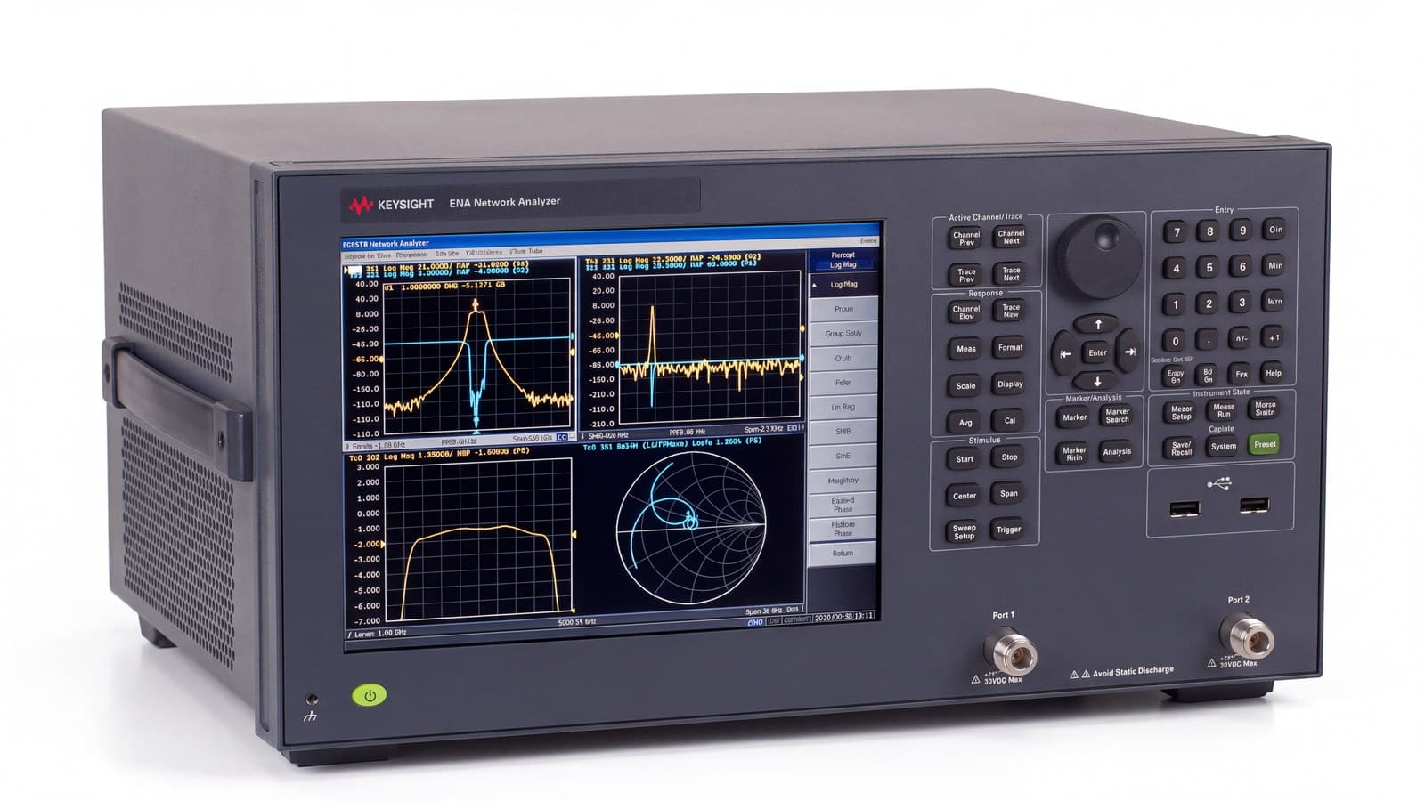 Máy phân tích mạng vector ENA Keysight E5061B góc phối cảnh studio
