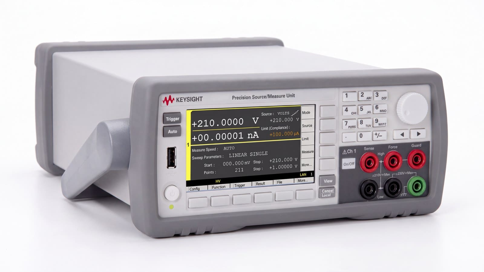 Nguồn-đo SMU Keysight B2901A một kênh, ảnh phối cảnh studio nền trắng