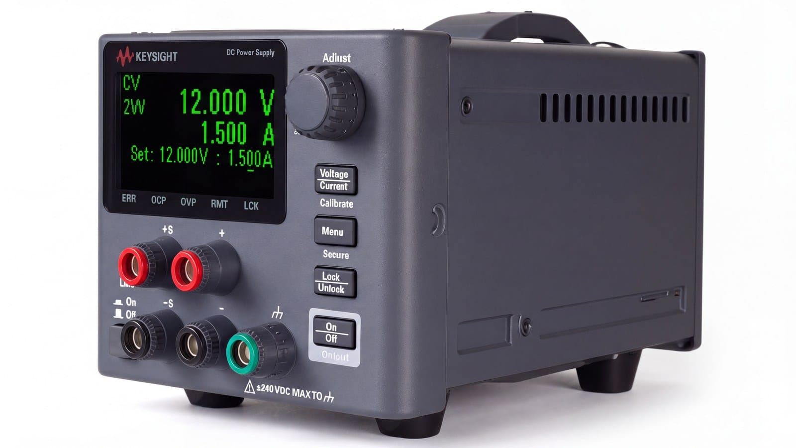 Bộ nguồn DC Keysight E36103B 20V 2A 40W, ảnh phối cảnh studio nền trắng