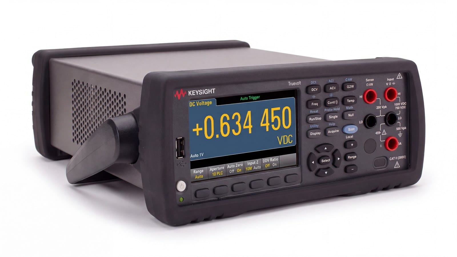 Cụm phím DCV ACV và cọc đấu Input Sense trên đồng hồ vạn năng Keysight 34460A