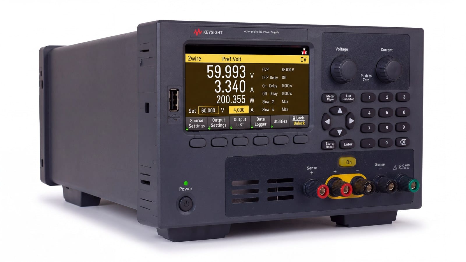 Bộ nguồn DC Keysight E36232A 60 V 10 A 200 W, ảnh phối cảnh studio nền trắng