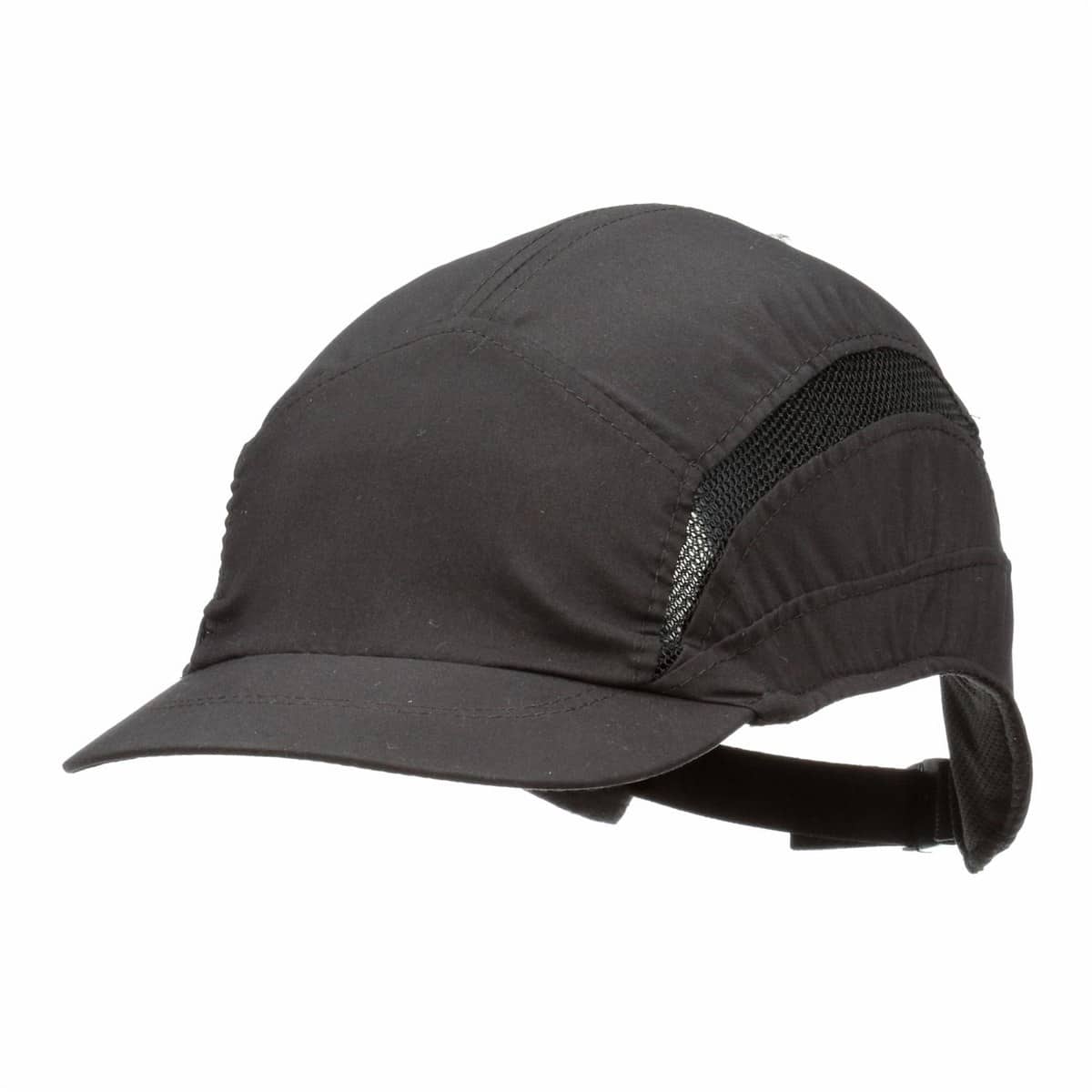 Mũ chống va đập 3M 2030610 nhìn từ mặt bên, lưỡi trai Reduced Peak 55 mm và đường vỏ ôm theo trên tai