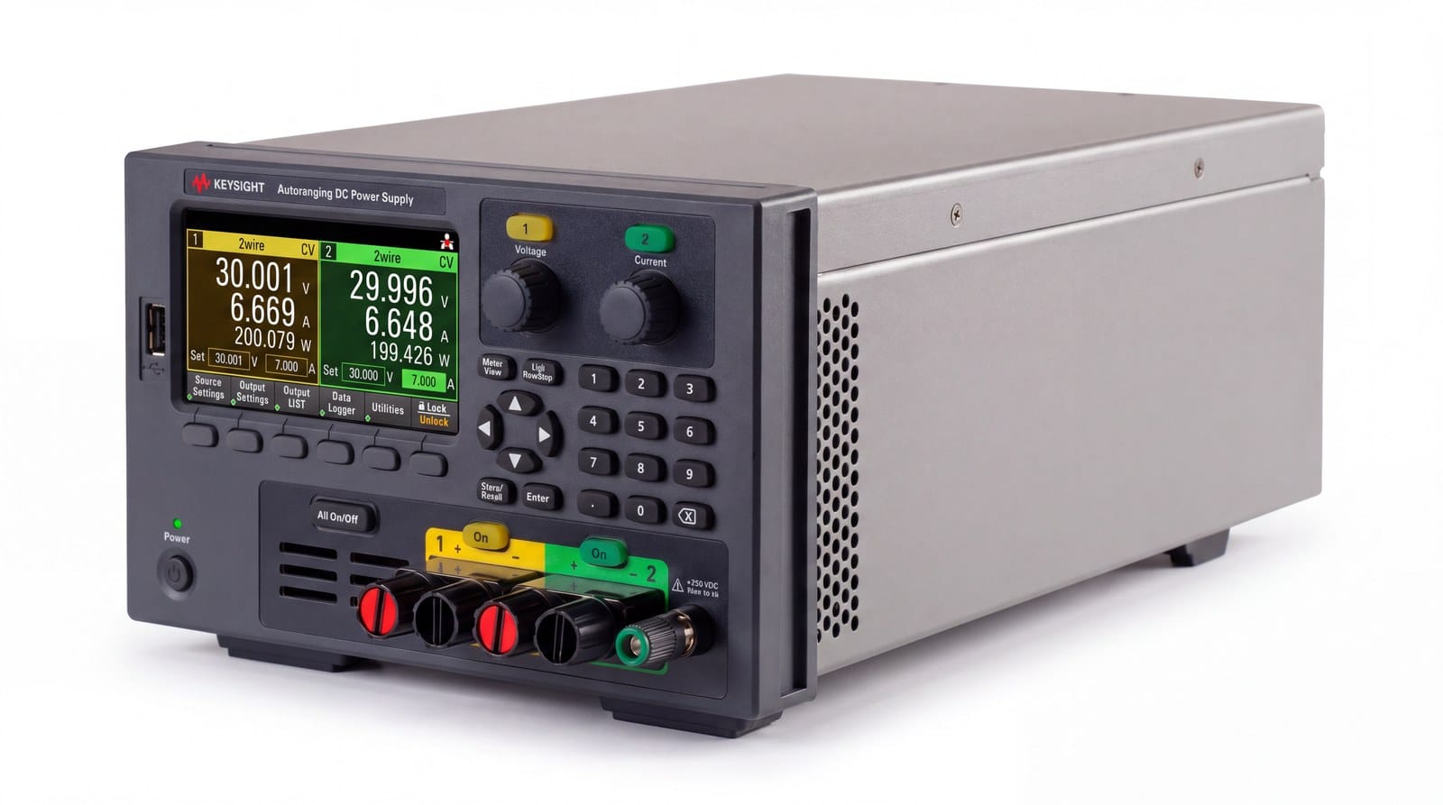 Đáp ứng quá độ nguồn DC đo trên bộ nguồn Keysight E36233A hai ngõ ra