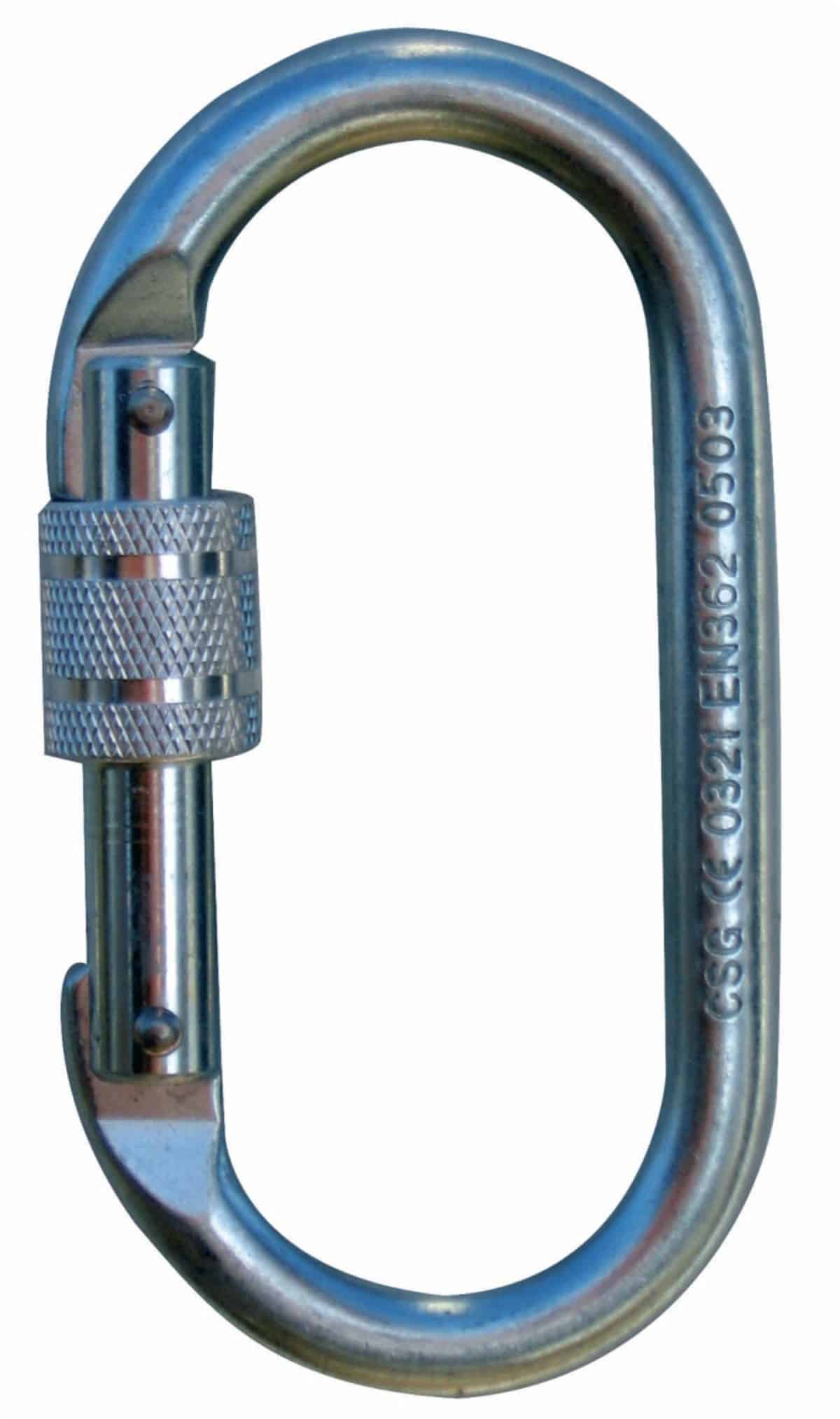 Móc khóa 3M Protecta AJ501 chính hãng có dấu dập CE 0321 EN362 trên thân thép mạ kẽm