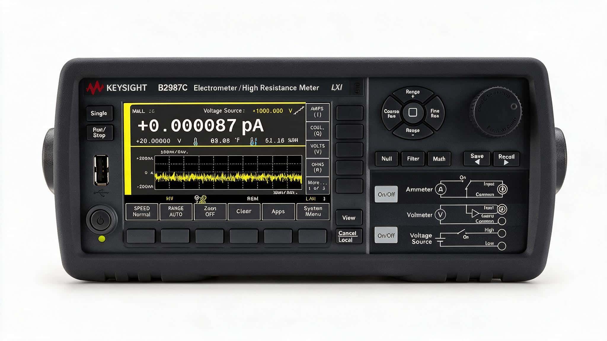 Thiết bị đo điện trở cao Keysight B2987C (0.01 fA – 20 mA, 10 PΩ) — ảnh studio