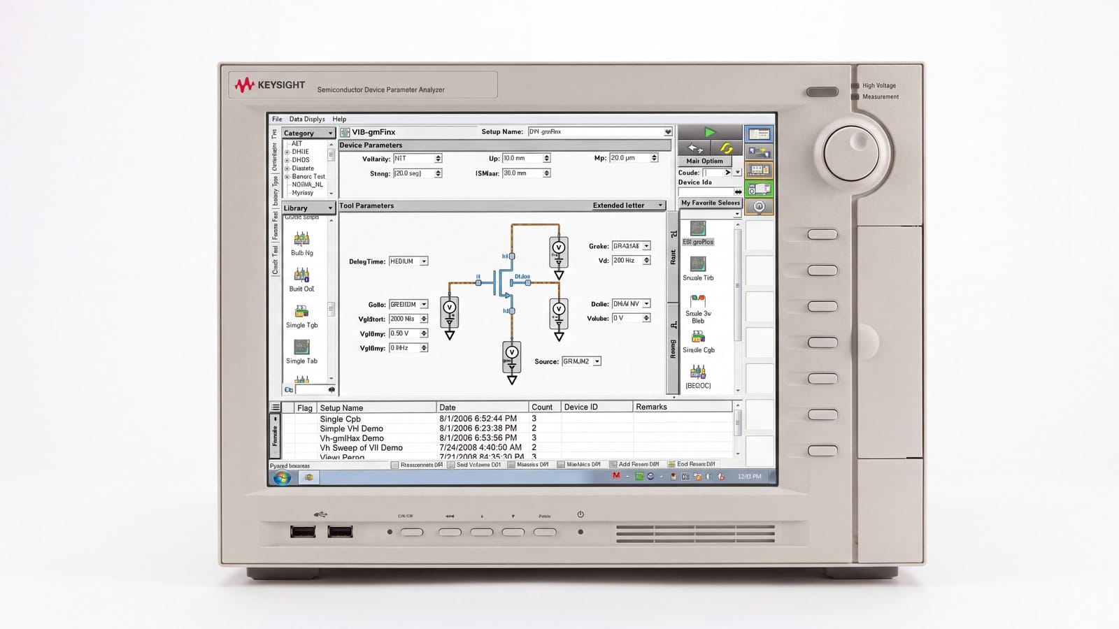 Máy phân tích linh kiện bán dẫn Keysight B1500A trong trạm đo L-I-V