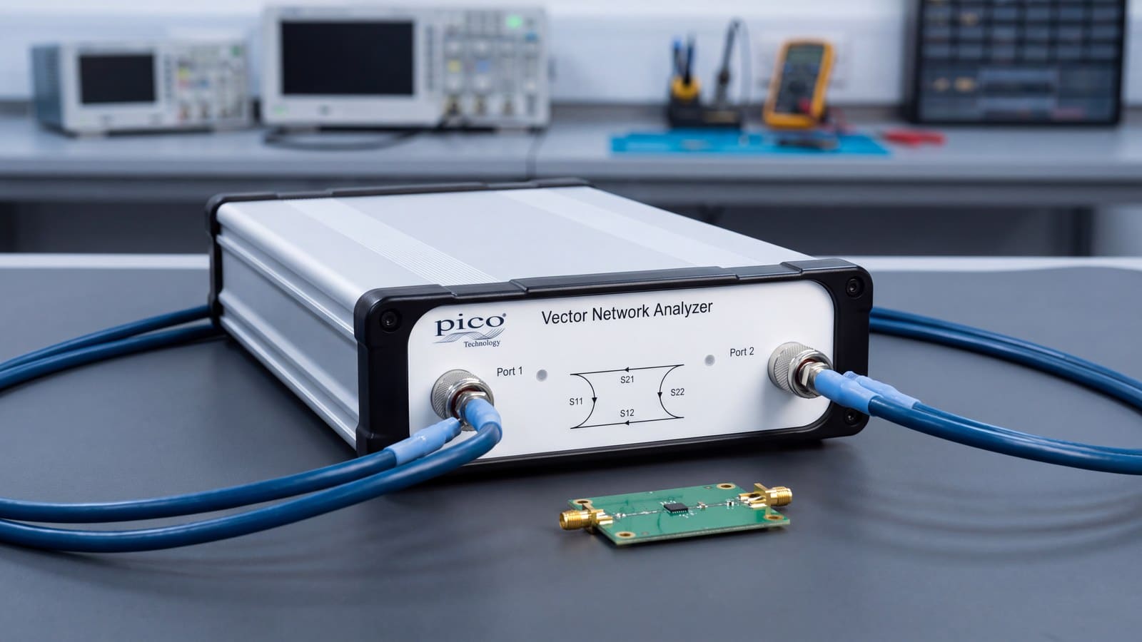 Đo S-parameter hai cổng bằng máy phân tích mạng vector PicoVNA trong phòng lab