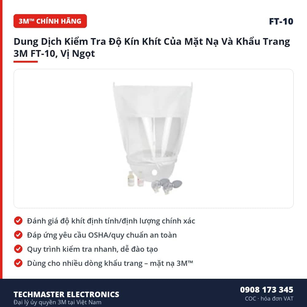 Dung Dịch Kiểm Tra Độ Kín Khít Của Mặt Nạ Và Khẩu Trang 3M FT-10, Vị – đặc điểm & thông số chính