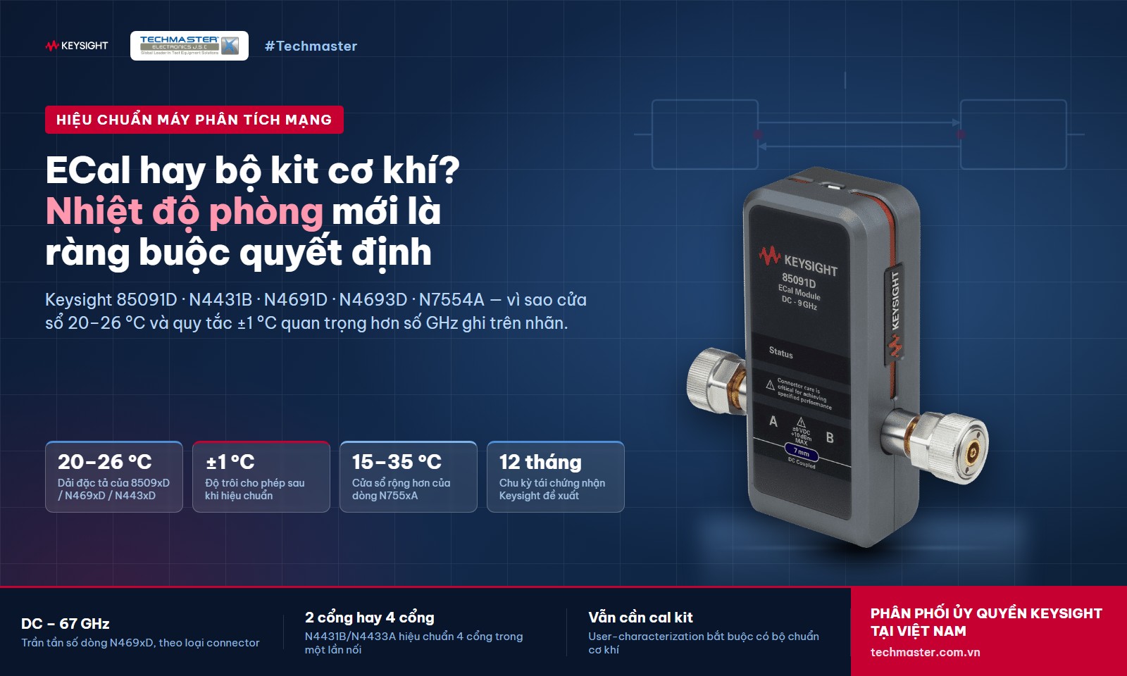 Hiệu chuẩn máy phân tích mạng bằng mô-đun ECal Keysight 85091D