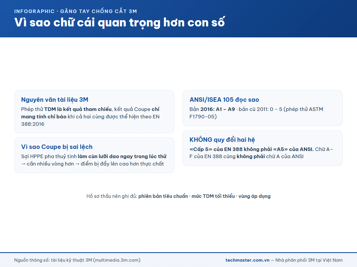 Infographic vì sao chữ cái TDM là kết quả tham chiếu và không quy đổi được sang ANSI