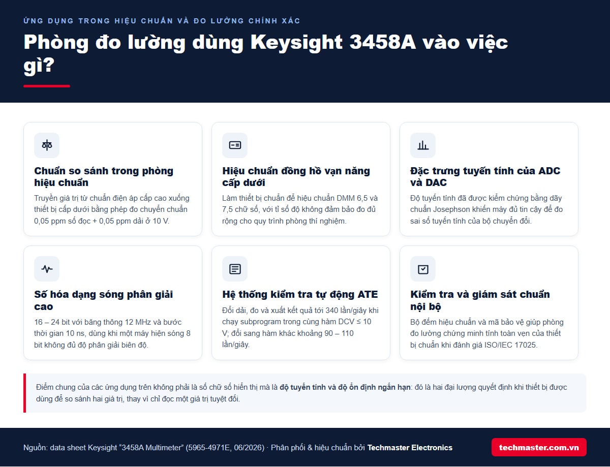 Các ứng dụng của Keysight 3458A trong phòng hiệu chuẩn và đo lường chính xác