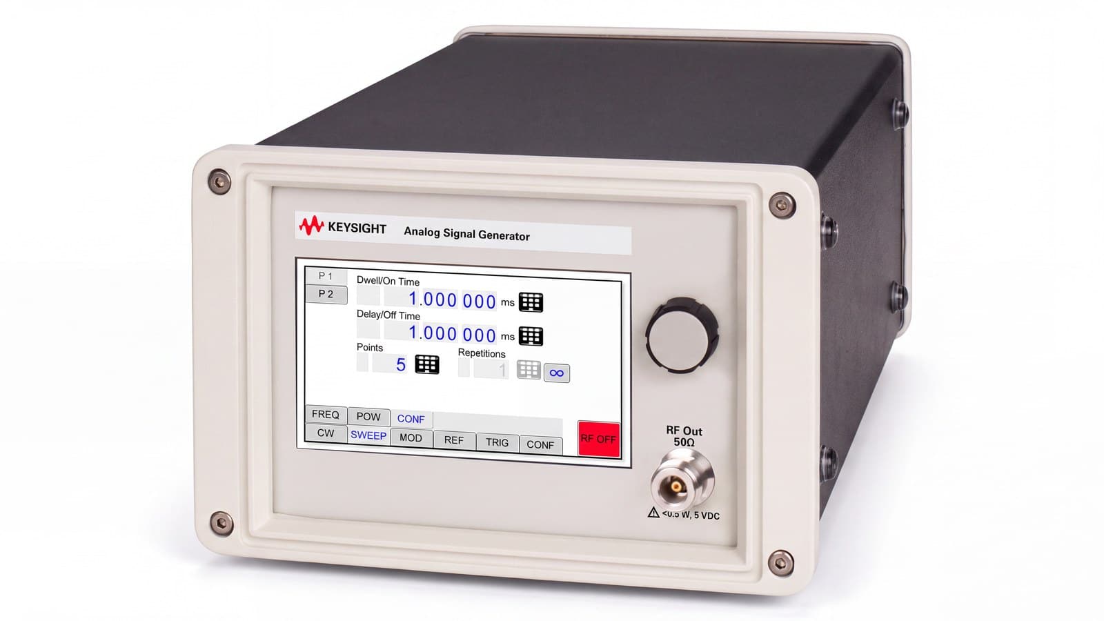 Keysight AP5001A — máy phát tín hiệu Keysight chụp góc 3/4 trên nền trắng