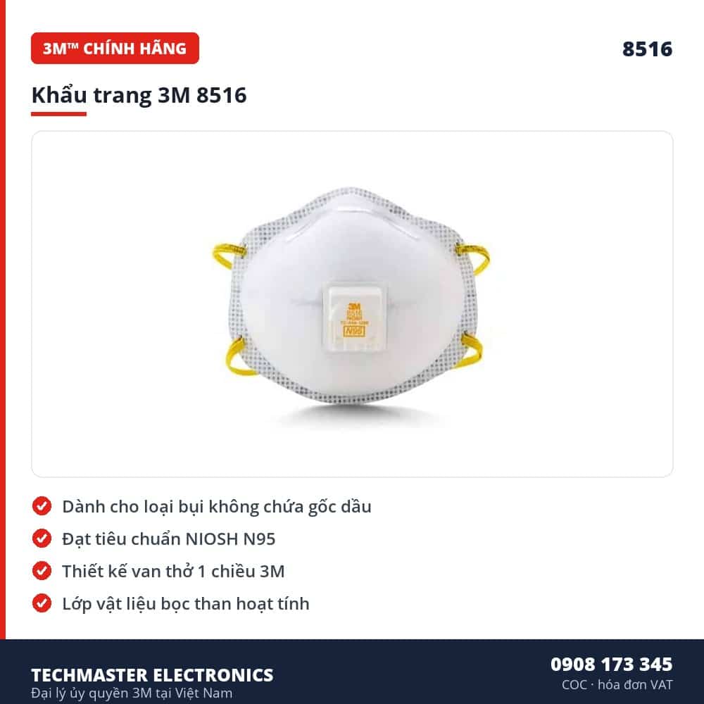 Khẩu trang 3M 8516 – đặc điểm & thông số chính