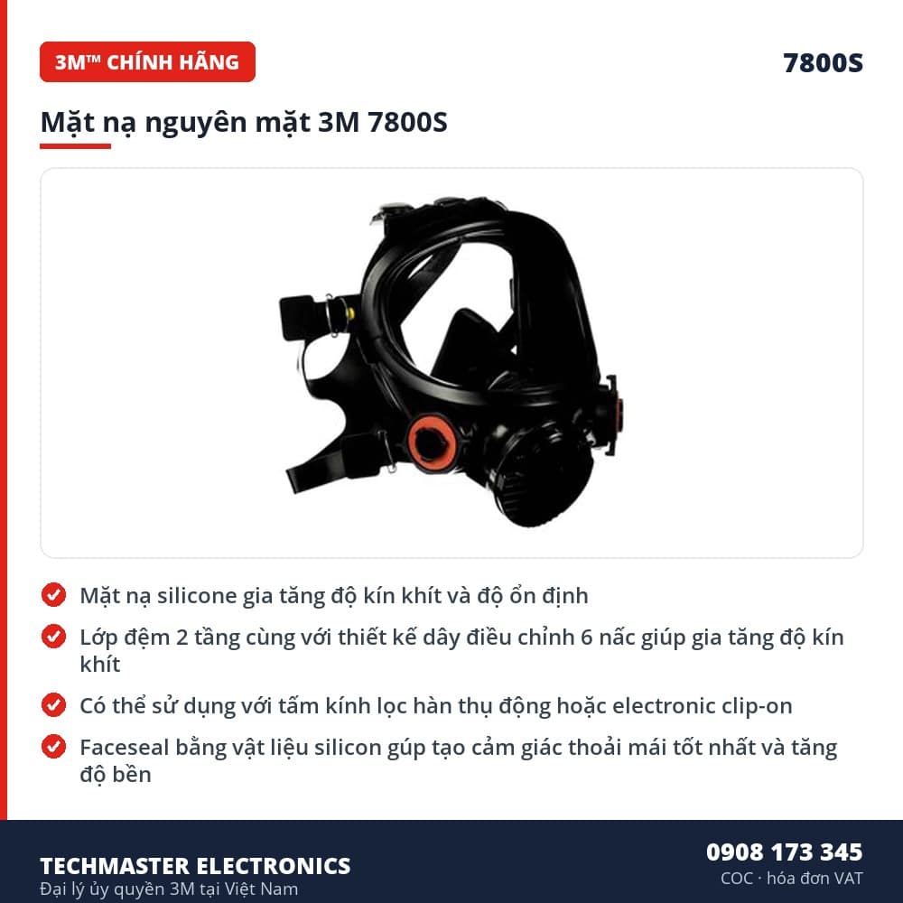 Mặt nạ nguyên mặt 3M 7800S – đặc điểm & thông số chính