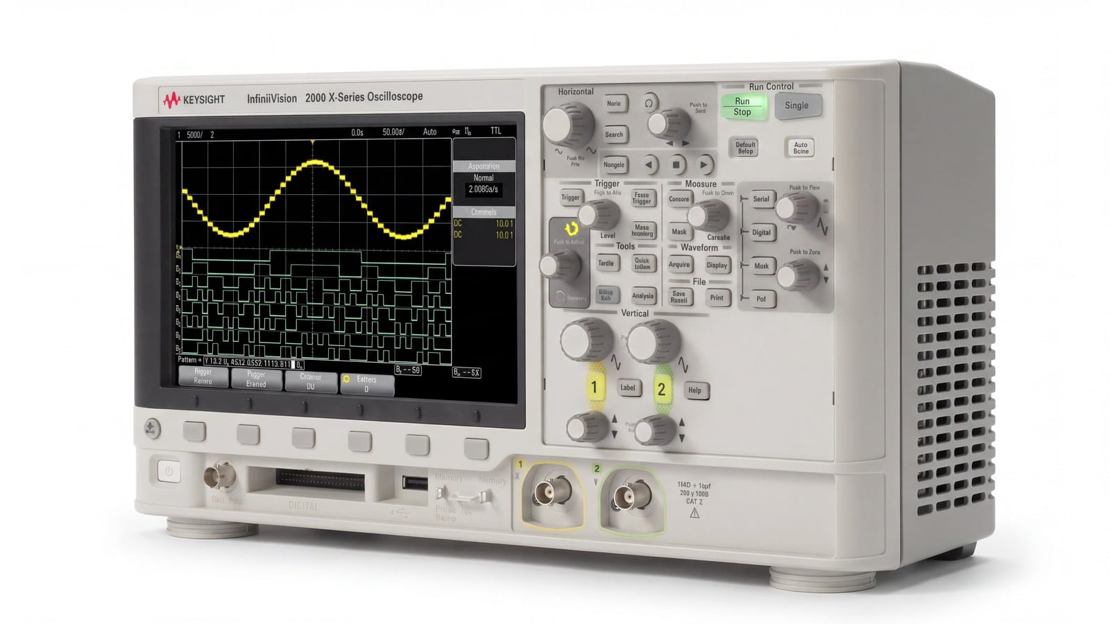 Máy hiện sóng Keysight DSOX2002A 70 MHz 2 kênh, ảnh phối cảnh studio nền trắng